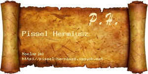 Pissel Hermiusz névjegykártya